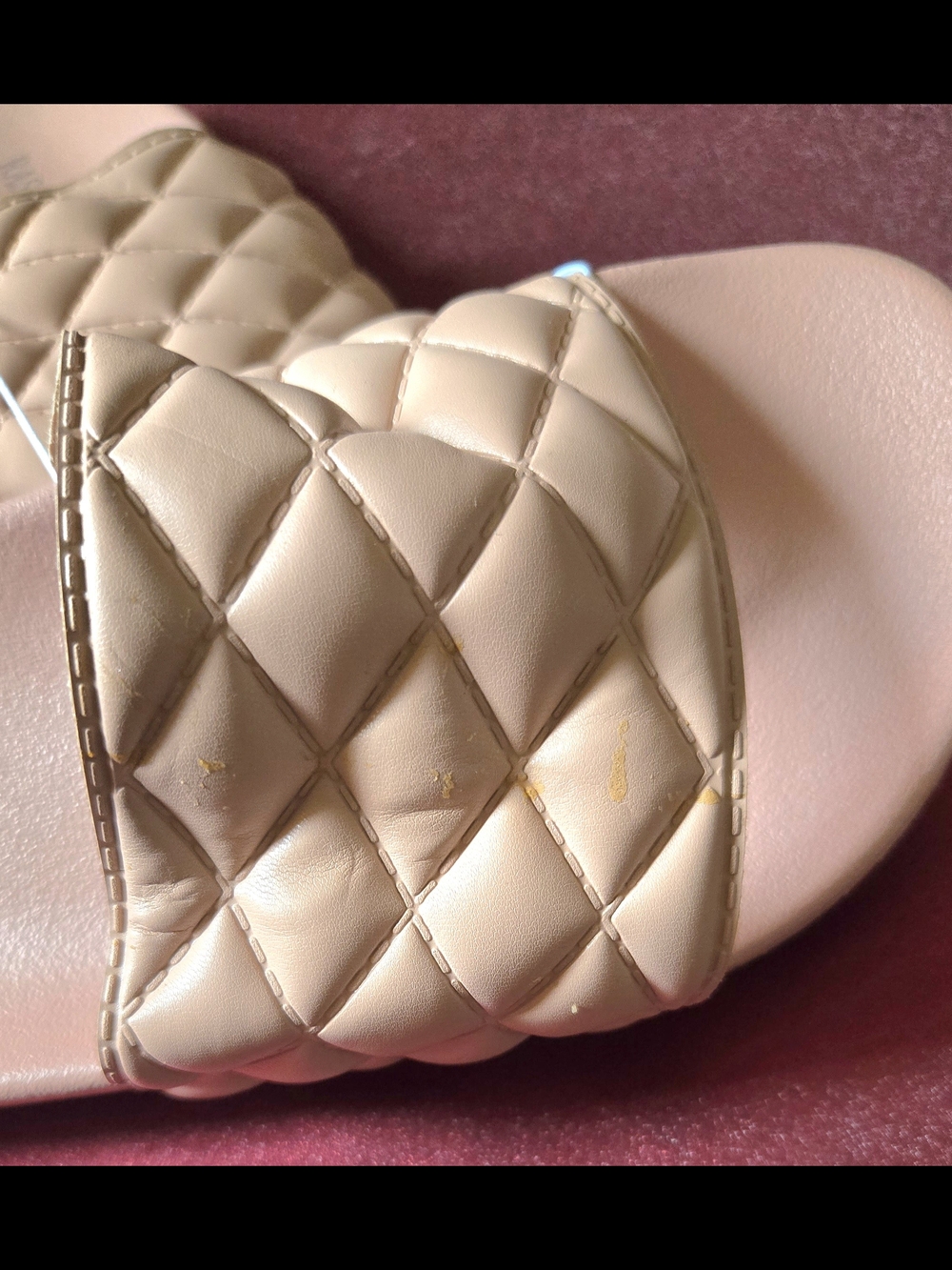 Rasolli Quilted Slide Sandals in Blush Beige - Picture 2 of 2